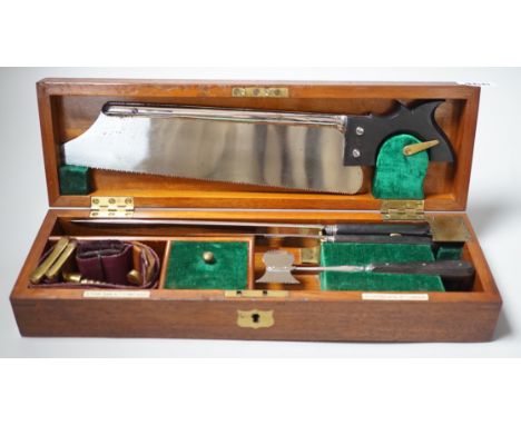 An S. Maw, Son &amp; Thompson of Aldersgate mahogany-cased field surgeon’s amputation kit CITES