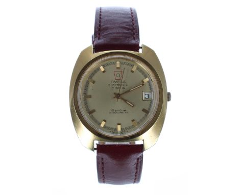 Omega Genéve Chronometer Electronic f300Hz gold plated and stainless steel gentleman's wristwatch, ref. 198.030, serial no. 3
