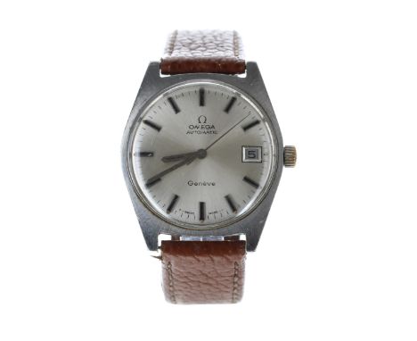 Omega Genéve automatic stainless steel gentleman's wristwatch, ref. 166041, serial  no. 31484xxx, circa 1970, silvered dial, 