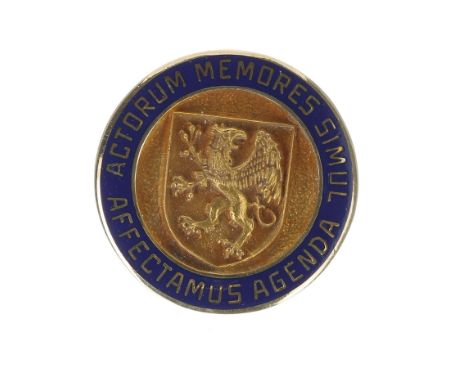Newcomen Society 10k enamel lapel pin by Dieges &amp; Clust, 1.6gm, 14.5mm diameter
