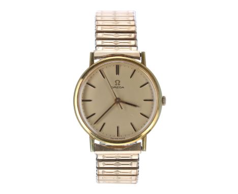 Omega gold plated and stainless steel gentleman's wristwatch, reference no. 131.00019, serial no. 25019xxx, circa 1967, champ