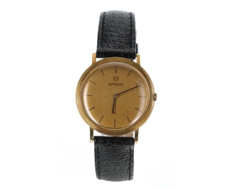 Omega 18ct gentleman's wristwatch, ref. 111 047, serial no. 22849xxx, circa 1965, champagne dial, cal. 620 17 jewel movement,