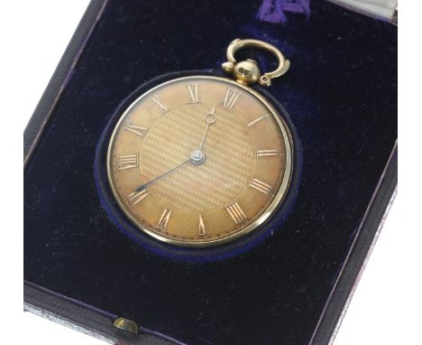 William IV 18ct fusee lever pocket watch, London 1831, the movement signed J.R Lind late W&J Baird, London, no. 3318, gilt di
