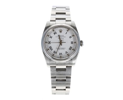 Rolex Oyster Perpetual Air-King stainless steel gentleman's wristwatch, ref. 114200, serial no. G29xxxx, circa 2010, white di