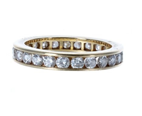 Cartier 18ct yellow gold diamond full eternity ring, round brilliant-cut, 1.75ct approx, clarity VS, colour F/G, signed, no. 