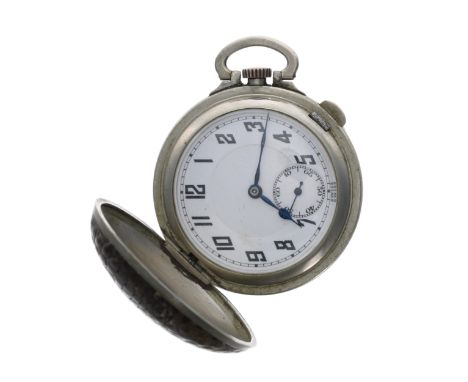 Talis Watch Co lever hunter golf ball fob watch, signed 15 jewel movement, white dial with Arabic numerals, outer minute trac