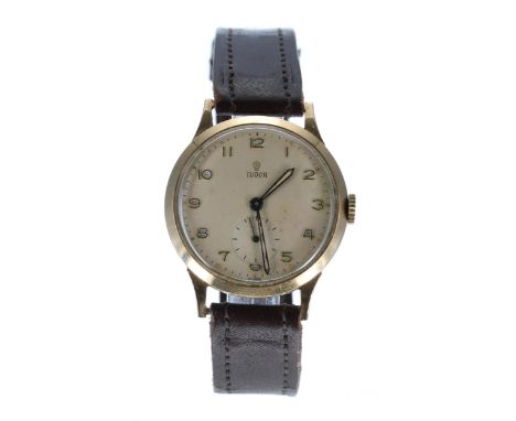 Tudor 9ct gentleman's wristwatch, Edinburgh 1960, Arabic numeral dial with subsidiary seconds dial, signed 15 jewel movement,