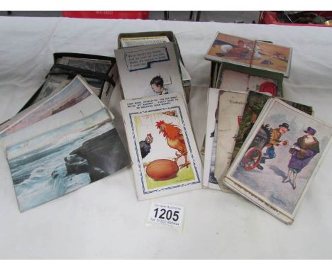 A mixed lot of postcards including Bamforths, comic, French bugle calls etc (approximately 200)