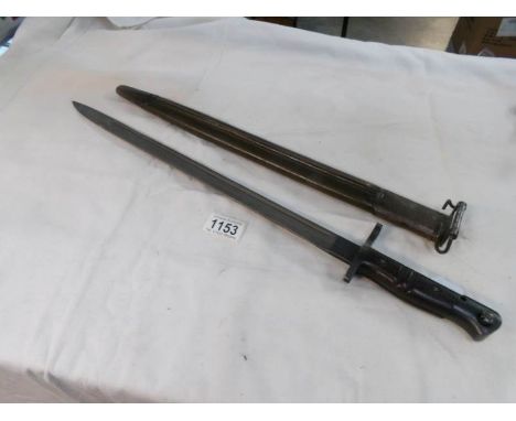 A US army M1917 Remington sword bayonet with scabbard