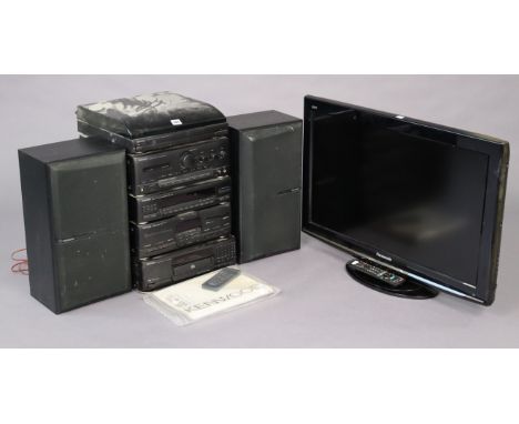 A Kenwood midi audio compact system; &amp; a Panasonic 31” Led television, each with a remote control.