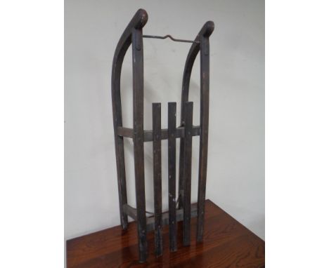 A vintage wooden sledge 