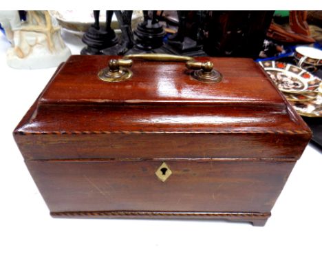 A George III mahogany tea caddy (a/f)