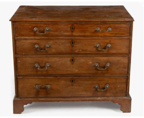 The moulded rectangular top above four long graduated drawers, on bracket feet79cm high, 93,5cm wide, 45,5cm deep