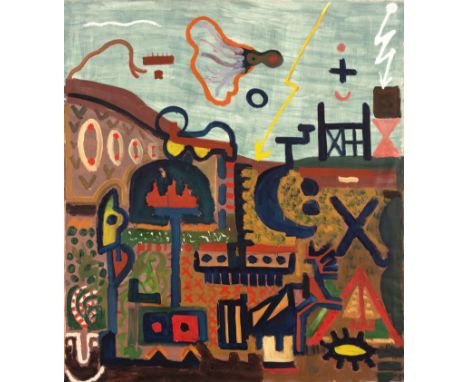 A.R. Penck and Lucke TPT (German 1939 - 2017) LUCKE NR 1 ENERGETIKlabel bearing artist's name, artist's collective, date, tit