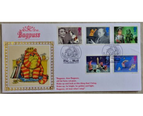 Great Britain (FDC) 1996 (3/aq) Children's TV Set on Bagpuss, the Man, Official First Day Cover, Scarce, Cat £35, Benham.