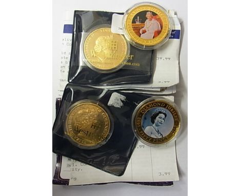 Cook Islands 2013 Dollar Proof-like,, gold plated Unicef issue with certificate. Issue cost £40 and Guernsey 1012 Fifty Pence
