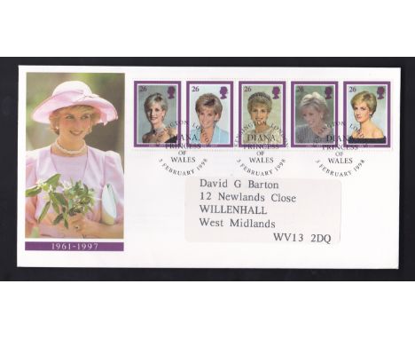Great Britain - 1998 (3 Feb)  Diana memorial stamps on illustrated First Day Cover.  l/a.
