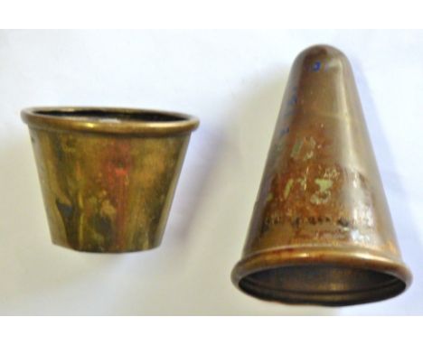 British WWII Trench Art Candle holder made from a AA gun round fuse protectors. Unusual item