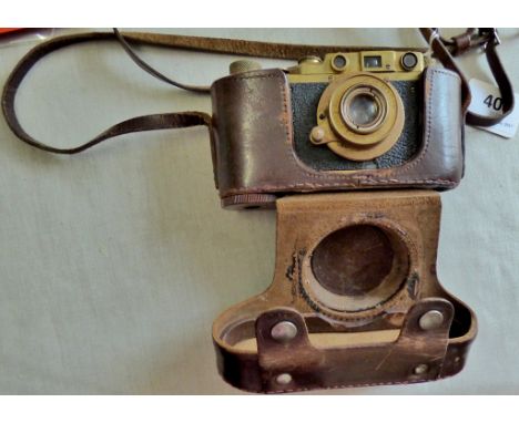German Nazi Era Luftwaffe Leica Camera 1937, Model No.172510 35mm film. E.Leitz, Wetzlar (Luftwaffen Eigentum). Brass and lea