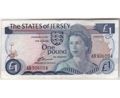 Jersey 1976 £1, Series AB (First), GVF+