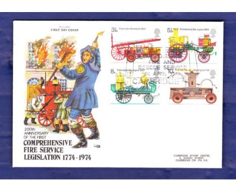 Great Britain - 1974 (24 Apr) Fire Service  Bristol special hand stamp First Day of Issue l/a.