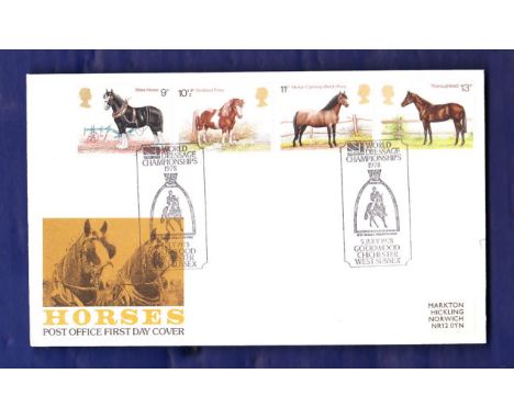 Great Britain - 1978 (5th Jul)  Shire horses World Dressage Championships, Goodwood.  Special h/s on Post Office First Day Co