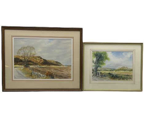 Ian R MacGregor (Scottish 20th century): Stirling Castle and Farming Landscape, two watercolours signed max 34cm x 48cm (2)