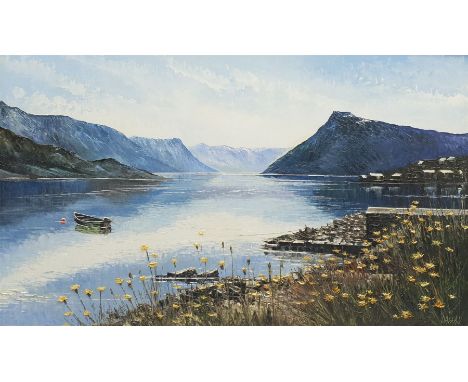 Dallas K Taylor (British 1941-2011): 'Lusterfjord', oil on canvas signed, titled and dated 1993 verso together with After Daw