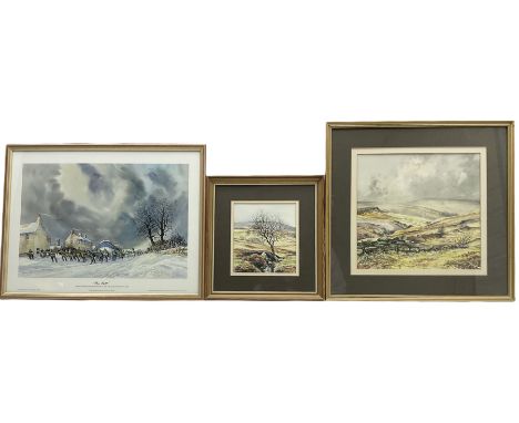 John Freeman (British 1942-): Yorkshire Moors Landscapes, two watercolours signed and dated '83 together with a signed print 