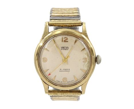 Smiths Everest gentleman's 9ct gold manual wind presentation wristwatch, Birmingham 1961, on expanding gilt strapCondition Re
