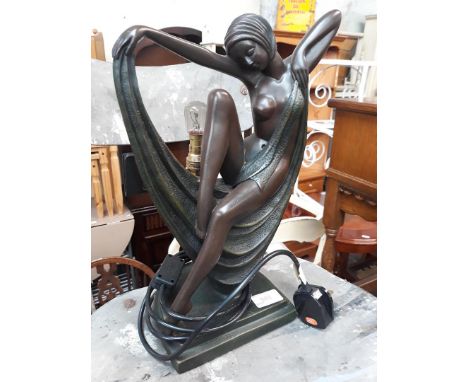 A reproduction Art Deco style lamp, height 36cm. 