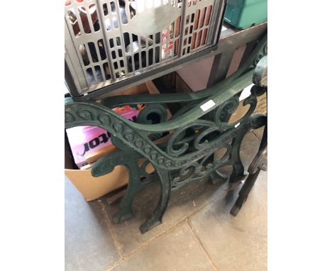 A pair of garden bench ends 