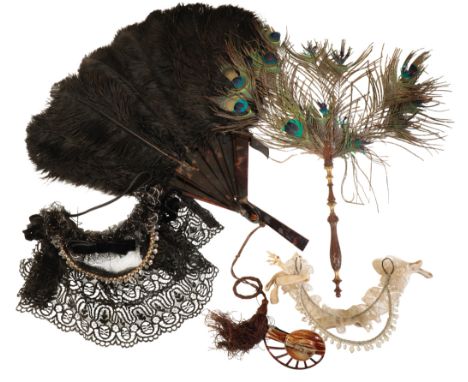 A COLLECTION OF VINTAGE HAIR BANDS together with a collection of fans (a lot)