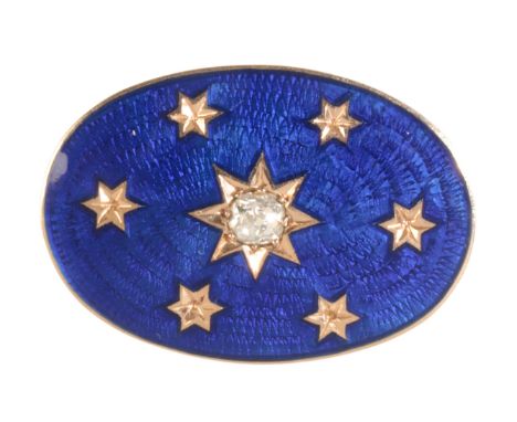 A BAGUE AU FIRMAMENT STYLE PANEL the central old-cut diamond measuring approximately 15pts, set as a star amongst other stars