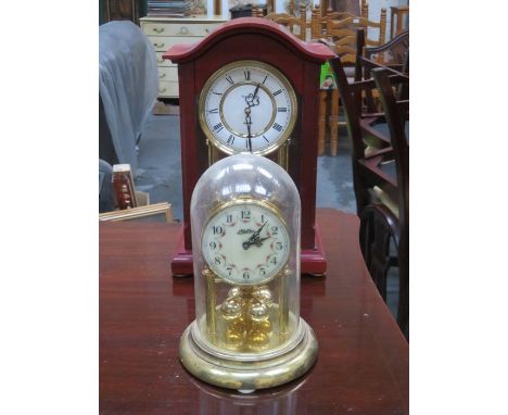 TWO DECORATIVE MANTEL CLOCKS