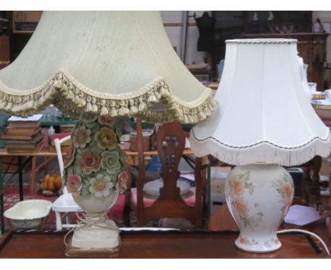 TWO CERAMIC TABLE LAMPS 