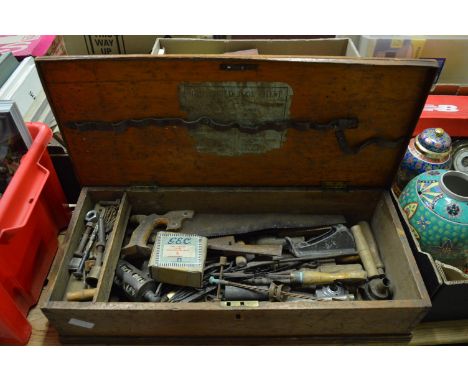 The Household Tool Chest, a stained pine box containing various tools.