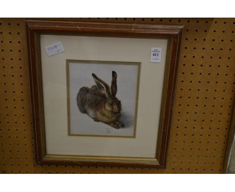 Albrecht Durer, study of a hare, colour print.