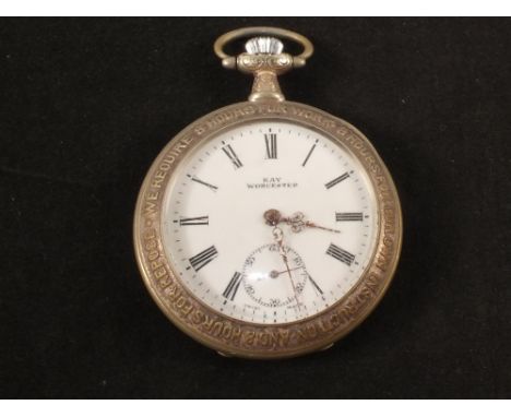 A gents pocket watch by Kays of Worcester in decorative metal case