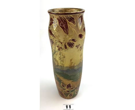 Royal Bonn Germany ceramic vase (1890 - 1920), signed by artist, 9.5" high