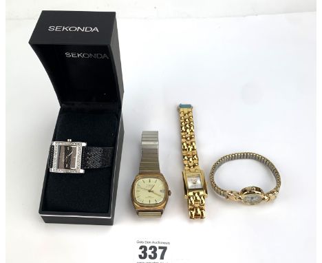 4 watches - boxed ladies dress Sekonda watch, gents Timex Automatic watch, Gianni Sabatini ladies watch &amp; PM quartz ladie