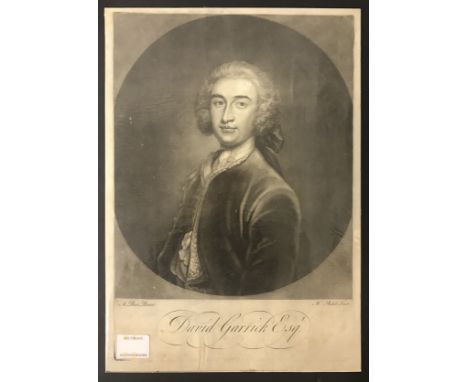 DAVID GARRICK 1717-1779 ACTOR, PLAYWRIGHT MEZOTINT PORTRAIT BY J. McARDLE AFTER A. POND&nbsp;
app.size: 33cm x 23cm