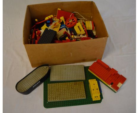 Vintage Lego including motors, wheels, police boat etc