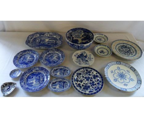 Various blue and white ceramics inc Spode & Royal Worcester