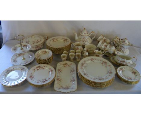 Quantity of Paragon 'Victoriana Rose' part dinner/tea service approx 77 pieces
