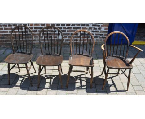 2 Ercol chairs inc a carver & 2 similar chairs