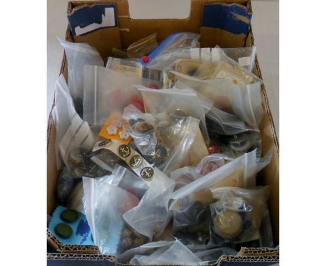 Box of vintage buttons