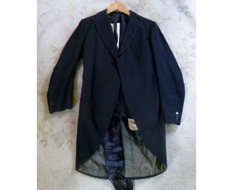 Vintage 2 piece black morning suit, bow ties and scarf