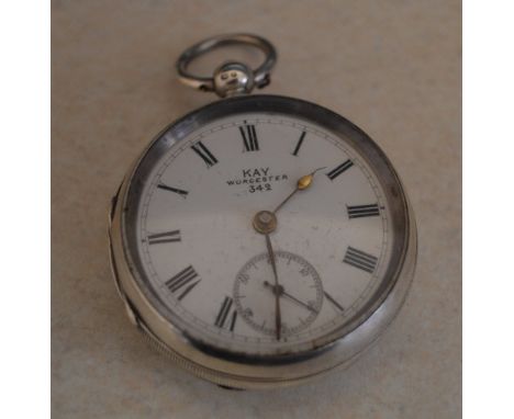 Silver 'Kay, Worcester 342' pocket watch, Chester 1897