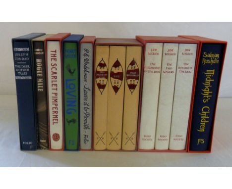 Assorted Folio Society books inc Lord of the Rings trilogy, The Scarlet Pimpernel & King Solomon's mines